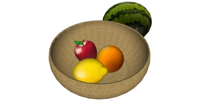 水果 苹果柠檬 橙子西瓜 藤编编织水果篮