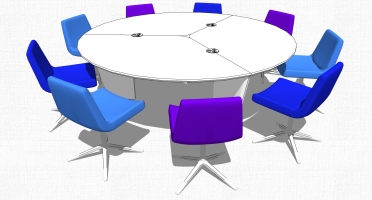 现代圆形会议洽谈桌椅 (2)