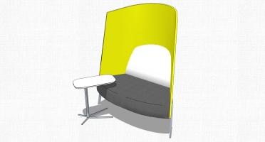 现代北欧圆形休闲洽谈桌椅子沙发 SketchUp(2)