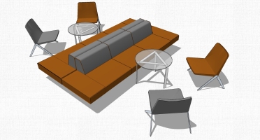 现代办公休闲等候区沙发茶几休闲椅子组合 c (3)