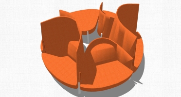 现代异形办公休闲等候区沙发茶几休闲椅子组合 (6)