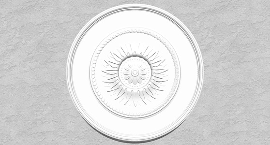 欧式法式圆形石膏雕花灯盘灯座 (2)