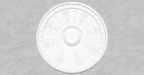 欧式法式圆形石膏雕花灯盘灯座 (7)