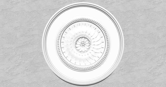 欧式法式圆形石膏雕花灯盘灯座 (8)