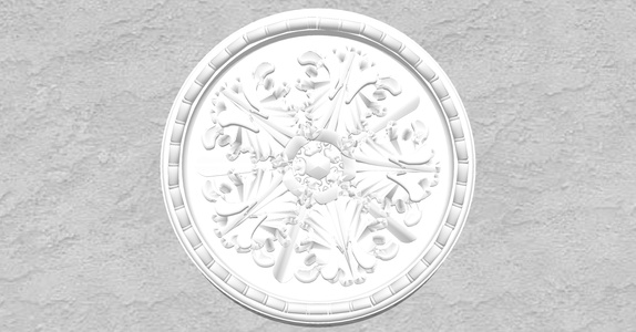 欧式法式圆形石膏雕花灯盘灯座 (9)