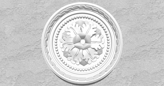 欧式法式圆形石膏雕花灯盘灯座 (10)