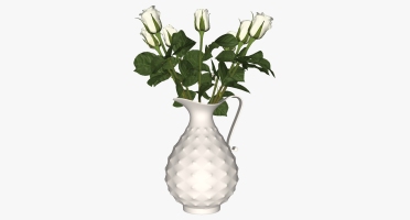 现代欧式花瓶花艺插花摆件白玫瑰 (4)