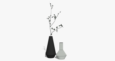 现代新中式陶瓷玻璃花瓶插花花艺摆件饰品 (4)