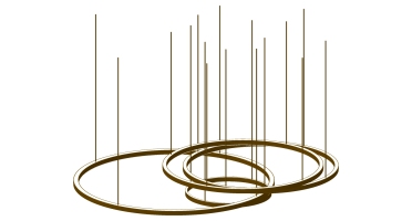 5现代北欧铁艺金属圆环圆形吊灯SketchUp