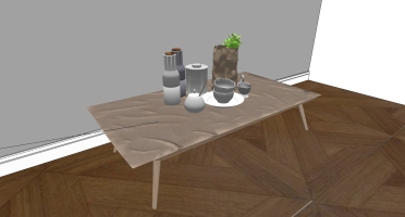 17现代餐具纸盒装饰绿植餐具组合SketchUp