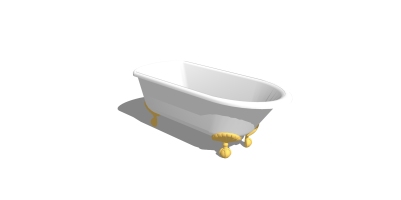 15欧式美式法式开放独立浴缸SketchUp