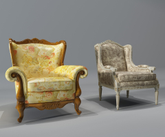 H36-0725美式欧式法式轻奢单人沙发椅子