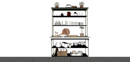 10现代厨房餐具架储物架盘子水壶