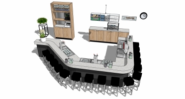 (6)现代水吧酒吧咖啡厅台吧台操作台饮料机咖啡机榨汁啤酒机操作台