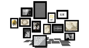 (10)欧式美式黑白照片墙装饰画画框