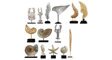 (4)地中海东南亚天使翅膀海星陀螺海马螃蟹虾米摆件雕塑