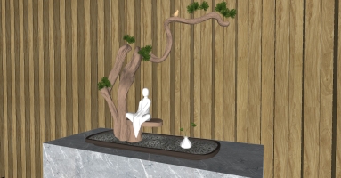 (9)新中式根雕盆景摆件树枝摆件