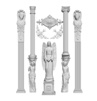 欧式人物雕塑罗马柱石膏雕花