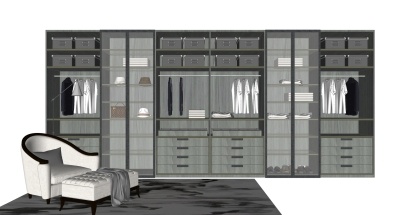 衣帽间现代衣帽间衣服饰品 (6)