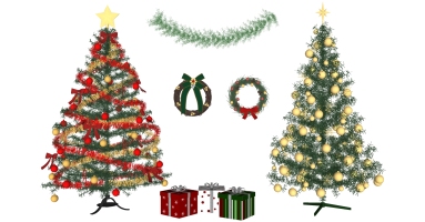 (13)圣诞树礼品盒花环摆件饰品