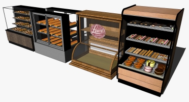 (10)现代木制甜品店糕点展示柜