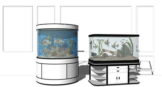 (2)现代橱柜鱼缸海草水族箱