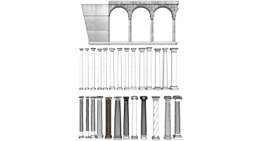 03欧式法式罗马柱柱头柱基 拱形建筑柱头罗马柱