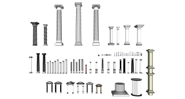 03欧式法式罗马柱子柱头柱基宝瓶栏杆护栏