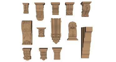 12欧式法式罗马柱柱头柱基角花雕花构件