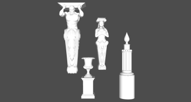 01欧式法式人物石膏雕塑雕像柱头柱子