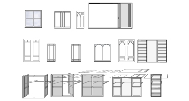 (46)现代建筑阳台铝合金门窗