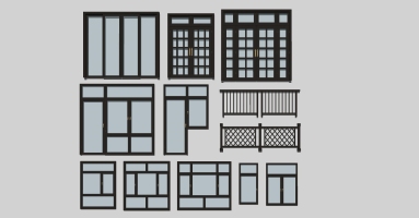 (50)现代建筑阳台窗户拉杆扶手门