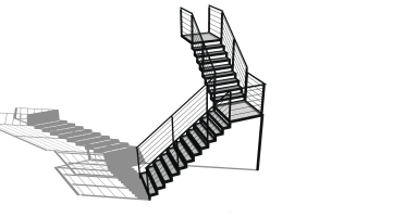 (36)现代铁艺金属钢架楼梯栏杆扶手