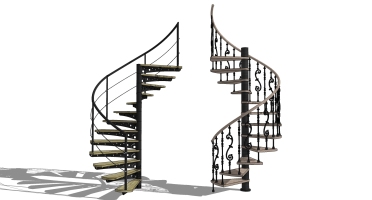 (2)欧式金属铁艺旋转楼梯