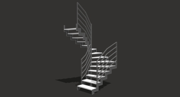 (3)现代金属扶手旋转楼梯
