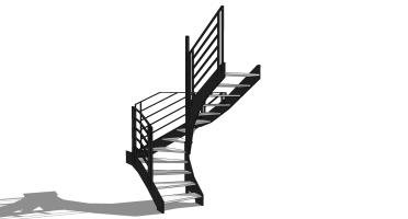 (14)现代金属扶手旋转楼梯