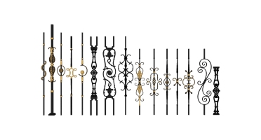 (50)欧式法式铁艺雕花栏杆护栏罗马柱宝瓶栏杆