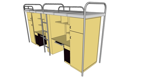 21现代大学宿舍实木上下铺床
