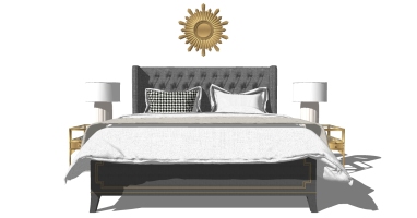 15美式欧式装饰镜子金属床头柜双人床床头柜台灯金属墙饰