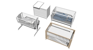 现代实木婴儿床儿童床儿童柜