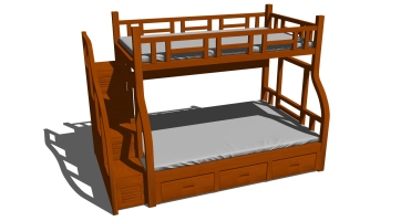 新中式实木上下铺高低床儿童床