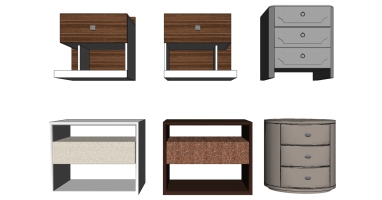 15现代北欧新中式简约实木床头柜