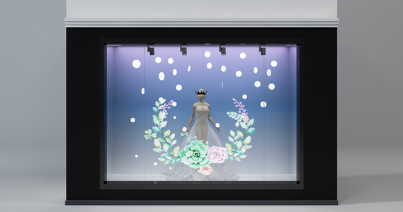 商场礼服专卖店橱窗