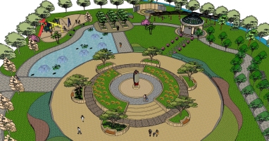 14公园园区植物景观规划树广场景观设计欧式花池凉亭园林景观