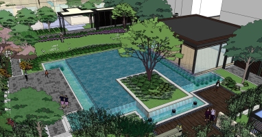 01別墅住宅小區景觀植物樹規劃設計水系水景園林景觀