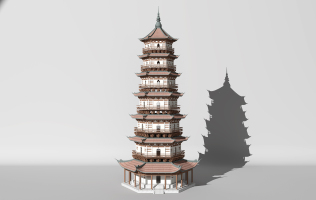中式古建筑佛塔