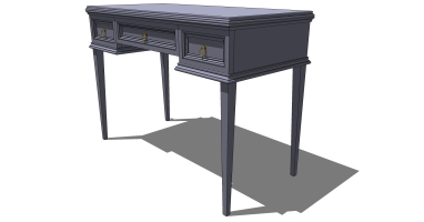 现代简约实木桌子写字桌SketchUp下 (2)
