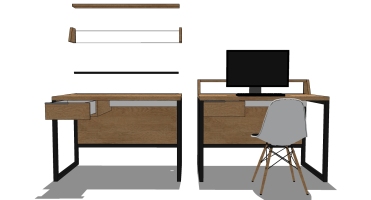 现代实木桌子写字桌写字台 SketchUp下(4)