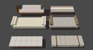108新中式现代简欧式床尾凳床尾踏沙发踏卧榻