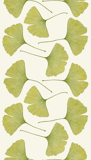 北欧现代大叶子植物银杏叶图案壁纸装饰画 (4)